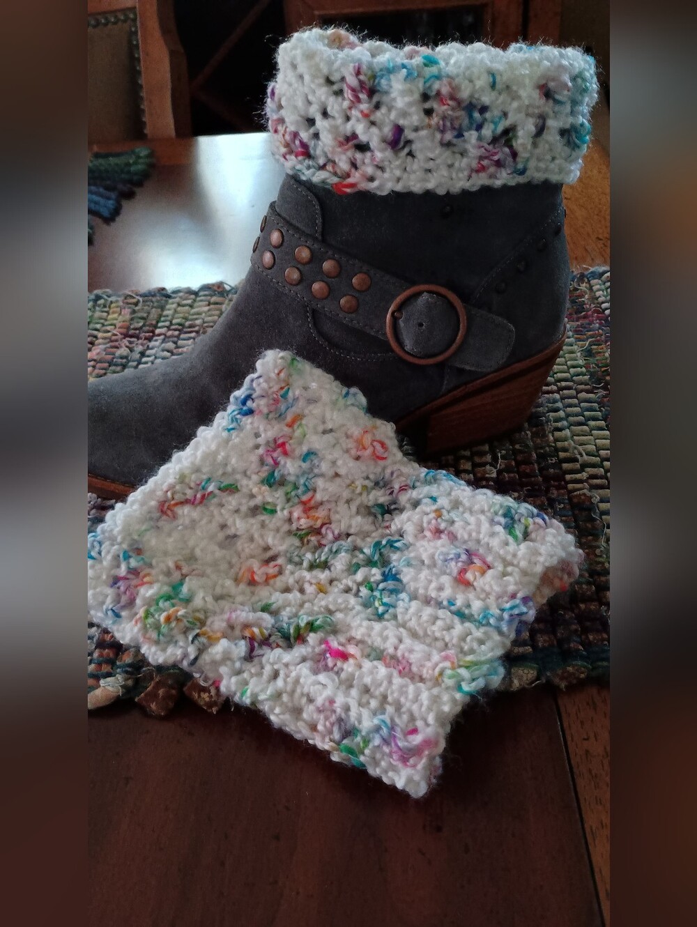 Handmade Ankle Boot Crochet Cuff Set